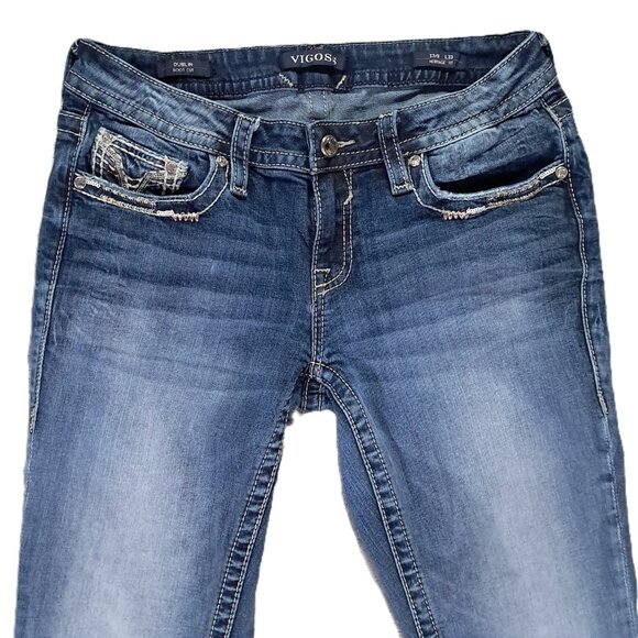 VIGOSS Dublin Boot Cut Jean Women 32x32, Tag 7/8x33 Heritage Fit Embellished - Picture 3 of 16
